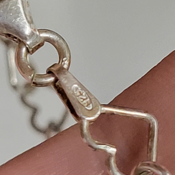 2pc ITALY 925 HEART LINK NECKLACE & BRACELET SET milor - Picture 9 of 11